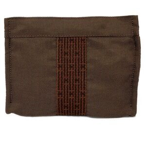 Hermès Yale Line Pouch PM Pouch Brown Black Polyamide Polyester